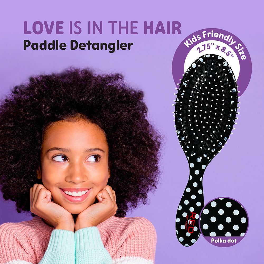 Red by kiss polka dot paddle detangler. HH39