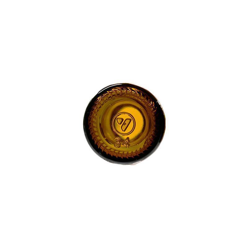 1 oz. Amber Boston Round with Black Graduated Nitrile Glass Dropper (20/400) (V5) (V12)