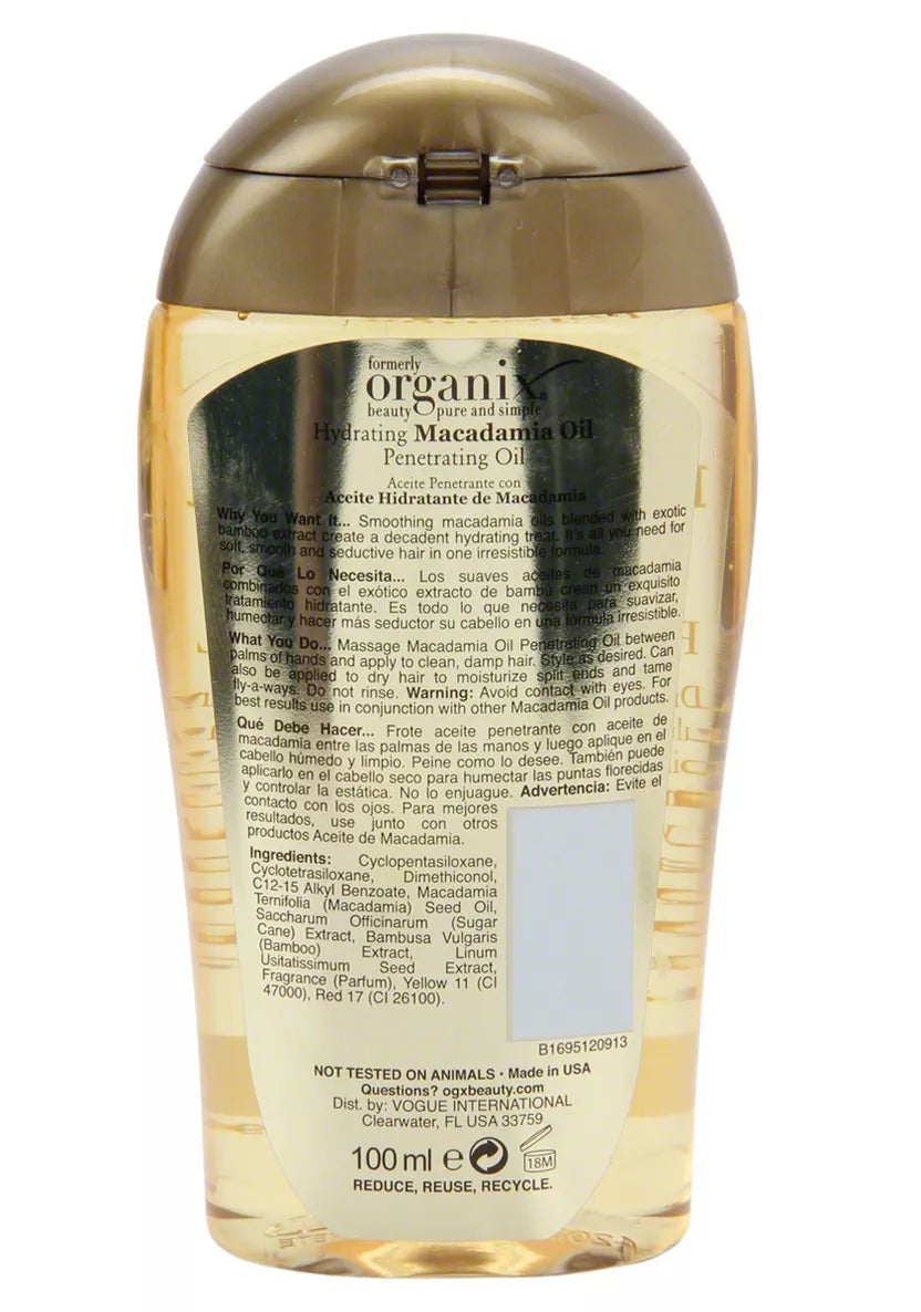 Organix - Macadamia Oil 3.3 oz