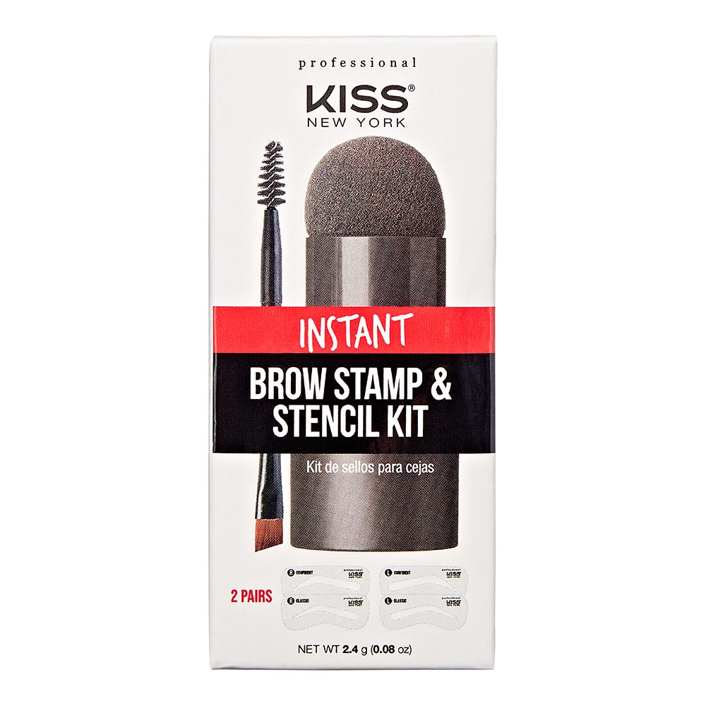 Kiss instant brow stamp & stencil kit. Black brown. STA01