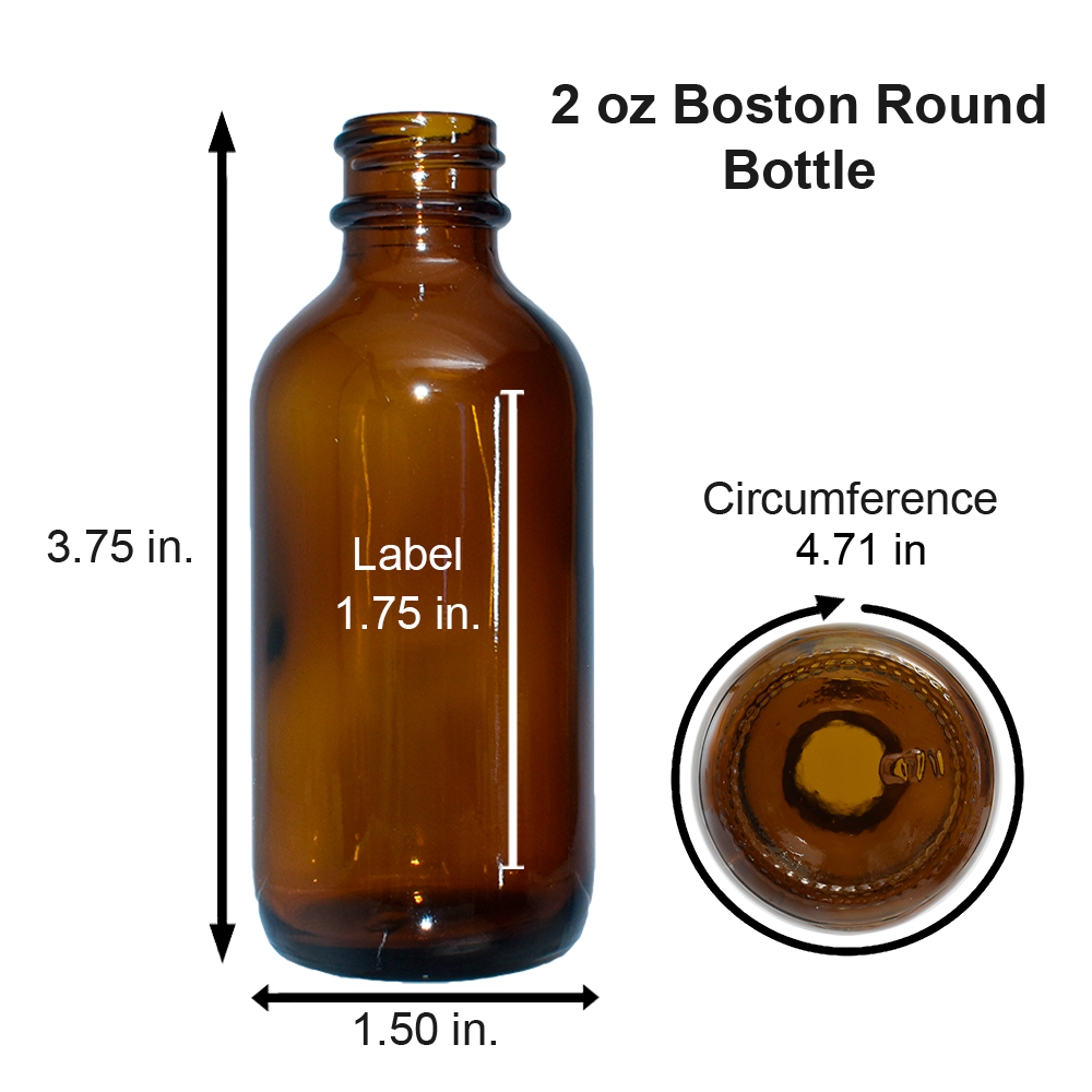 2 oz. Amber Boston Round with White Cap (20/400) (V23) (V1)