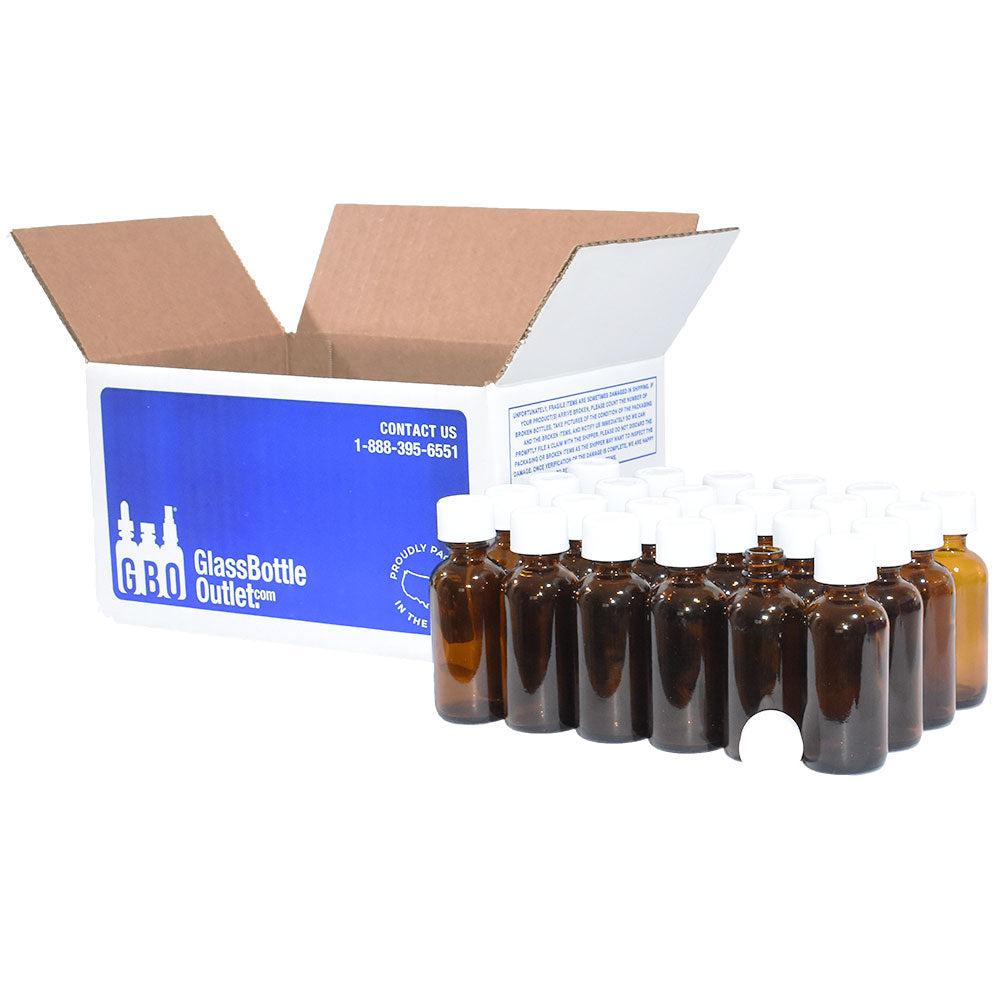 2 oz. Amber Boston Round with White Child-Resistant Cap (20/400) (V5) (V1)