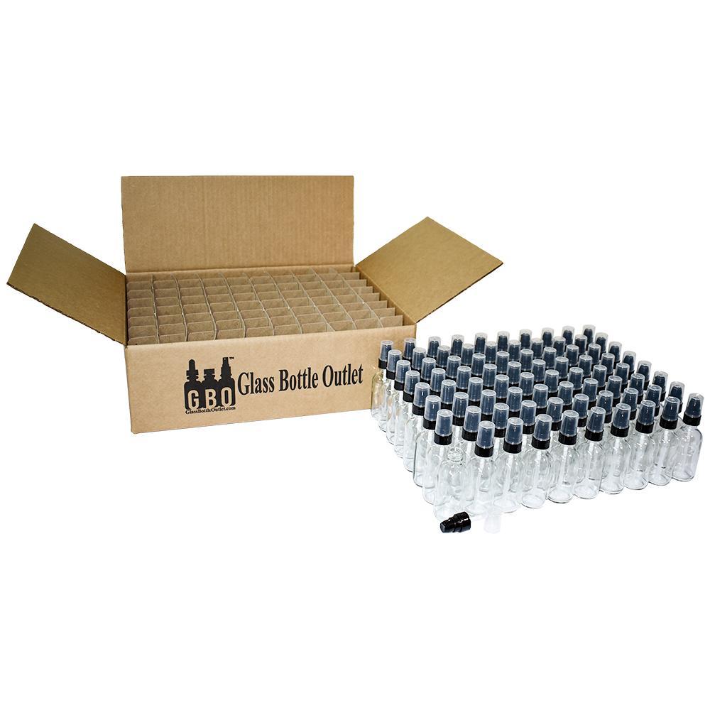 2 oz. Clear Boston Round with Black Cream Pump (20/400) (V8) (V15)