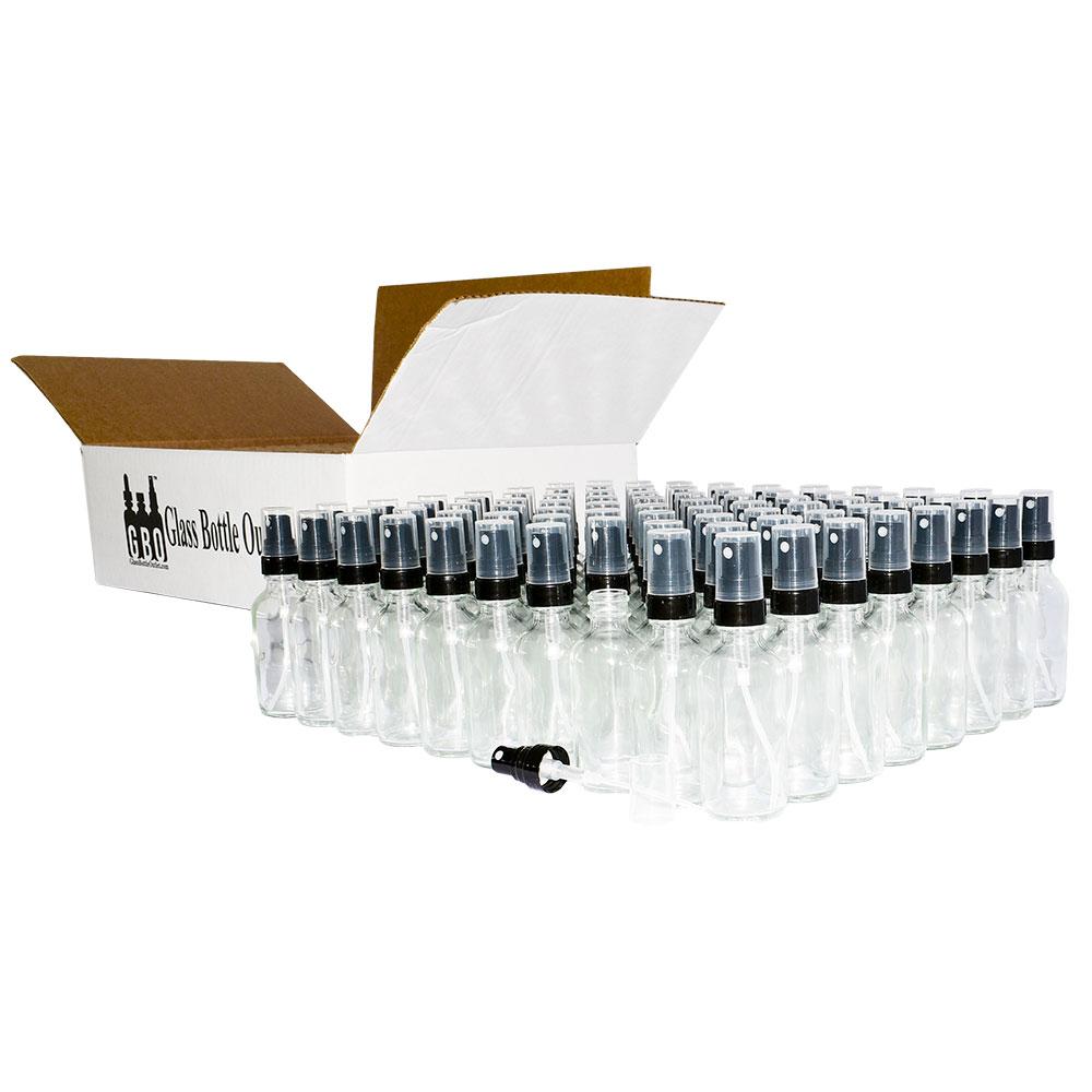 2 oz. Clear Boston Round with Black Fine-Mist Sprayer (.16 ml Per Spray) (20/400) (V20) (V20)