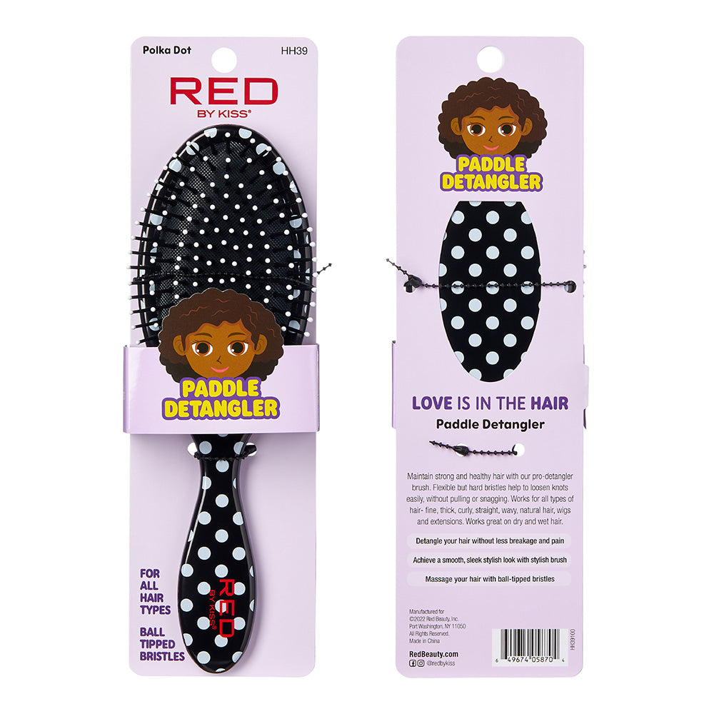 Red by kiss polka dot paddle detangler. HH39