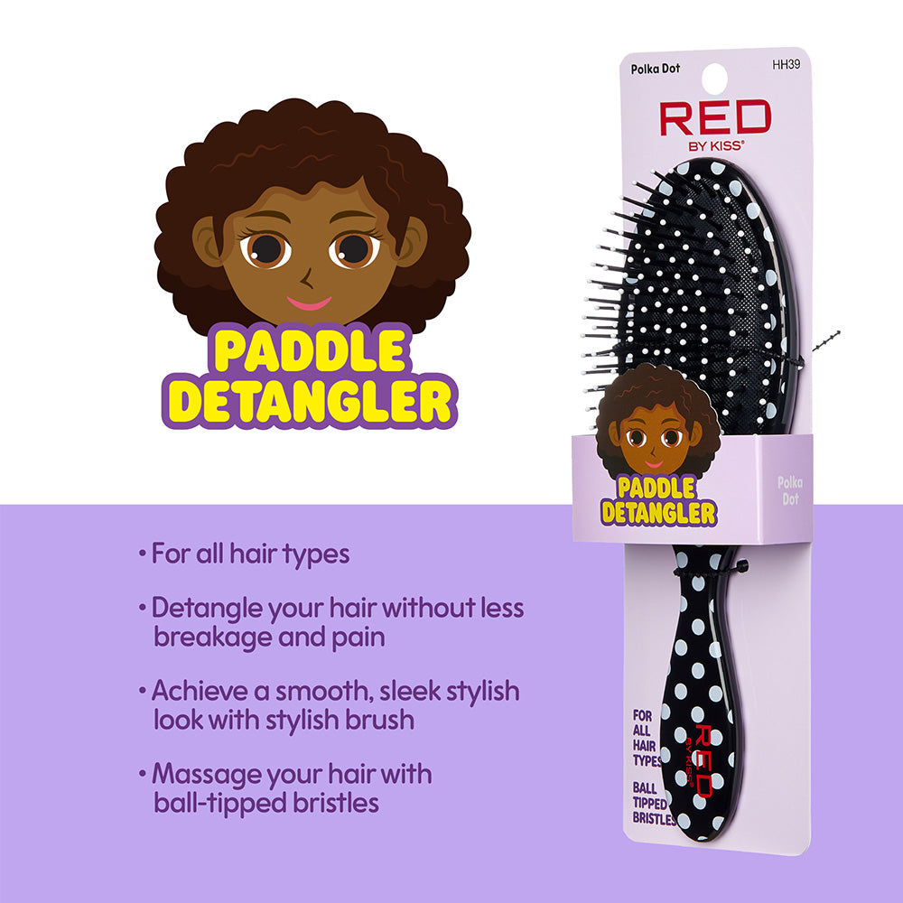 Red by kiss polka dot paddle detangler. HH39