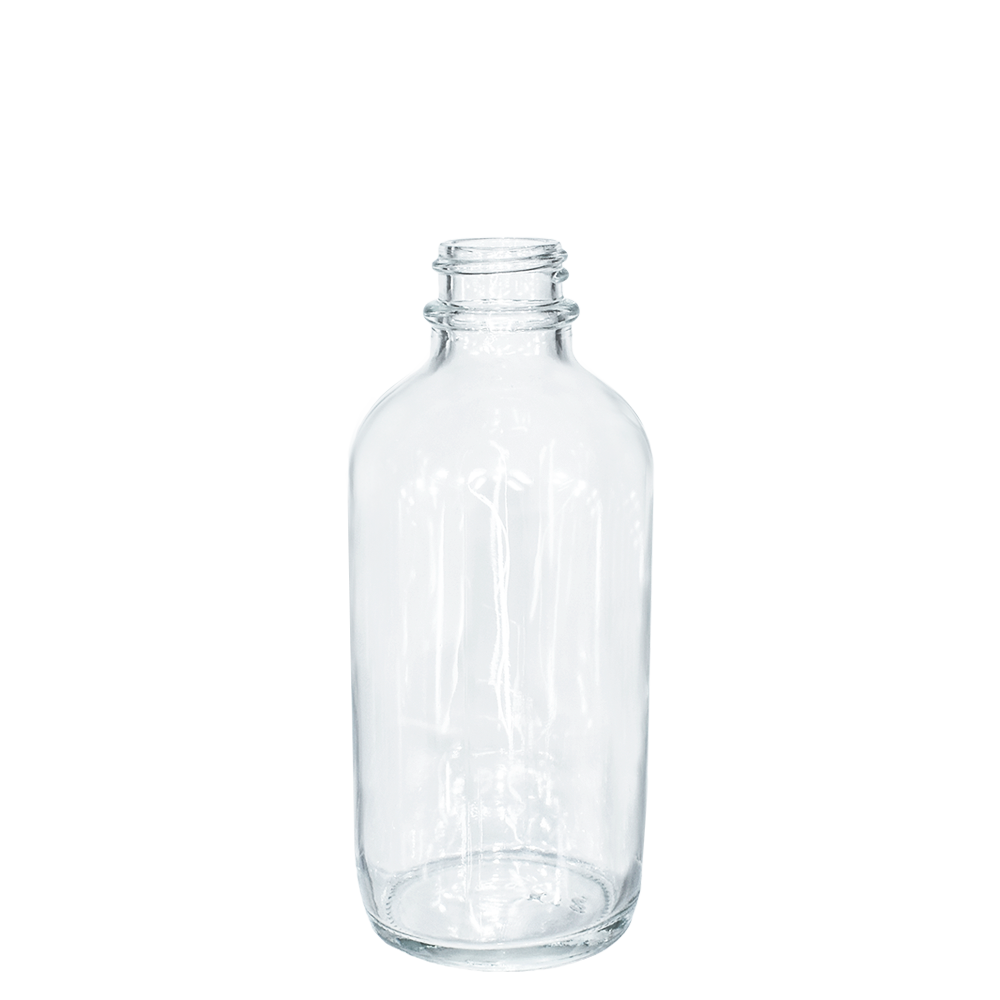 4 oz. Clear Boston Round with Black Fine-Mist Sprayer (Smooth) (22/400) (V23) (V20)