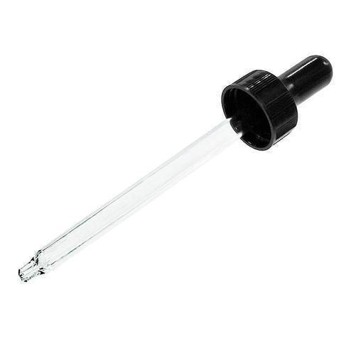 4 oz. Clear Boston Round with Nitrile Rubber Black Glass Dropper (22/400) (V20) (V12)