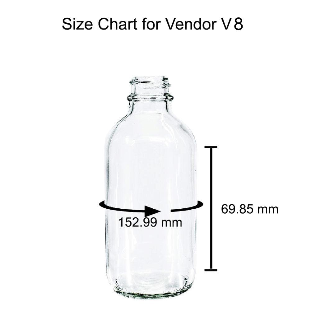 4 oz. Clear Boston Round with Reducer and White Cap (22/400) (V8) (V1)