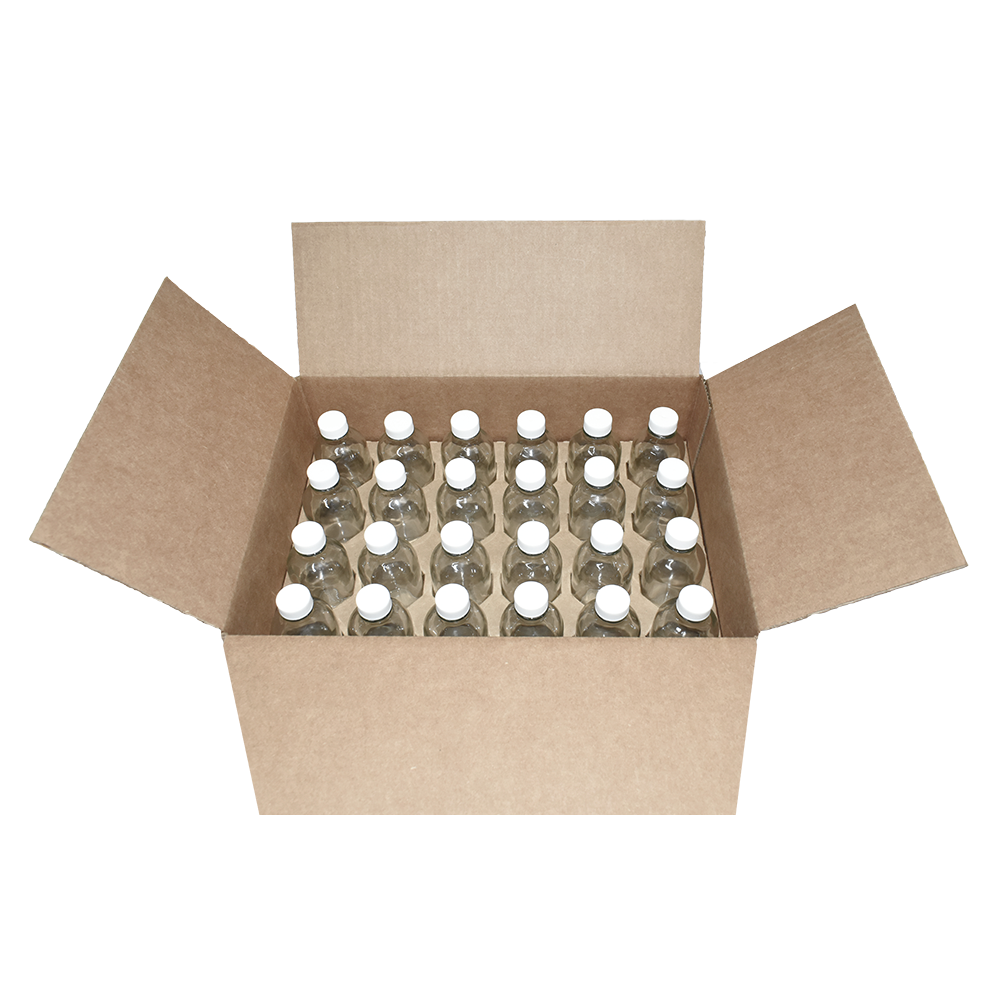 4 oz. Clear Boston Round with Reducer and White Cap (22/400) (V8) (V1)