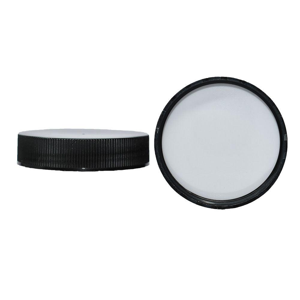 4 oz. Clear Glass Jar with Black Plastic Cap (48/400) (V4) (V7)