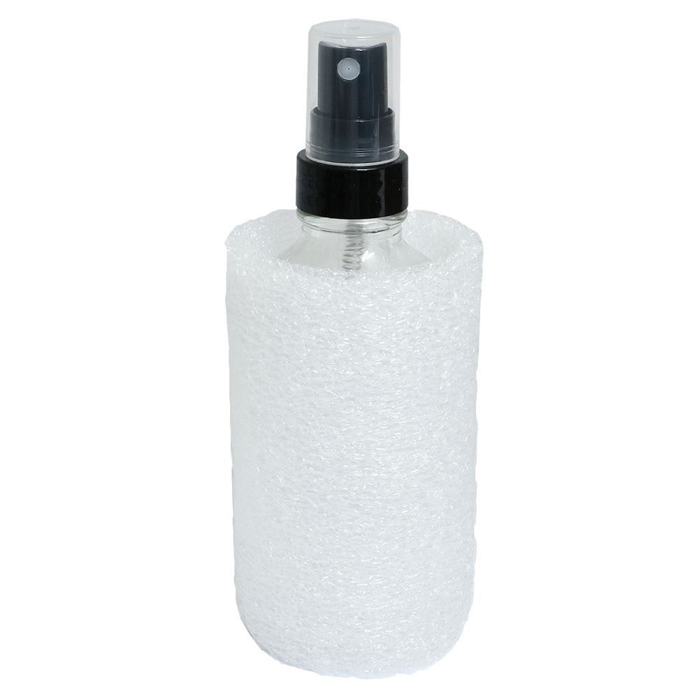 4 oz. Clear Boston Round with Black Fine-Mist Sprayer (Smooth) (22/400) (V22) (V20)