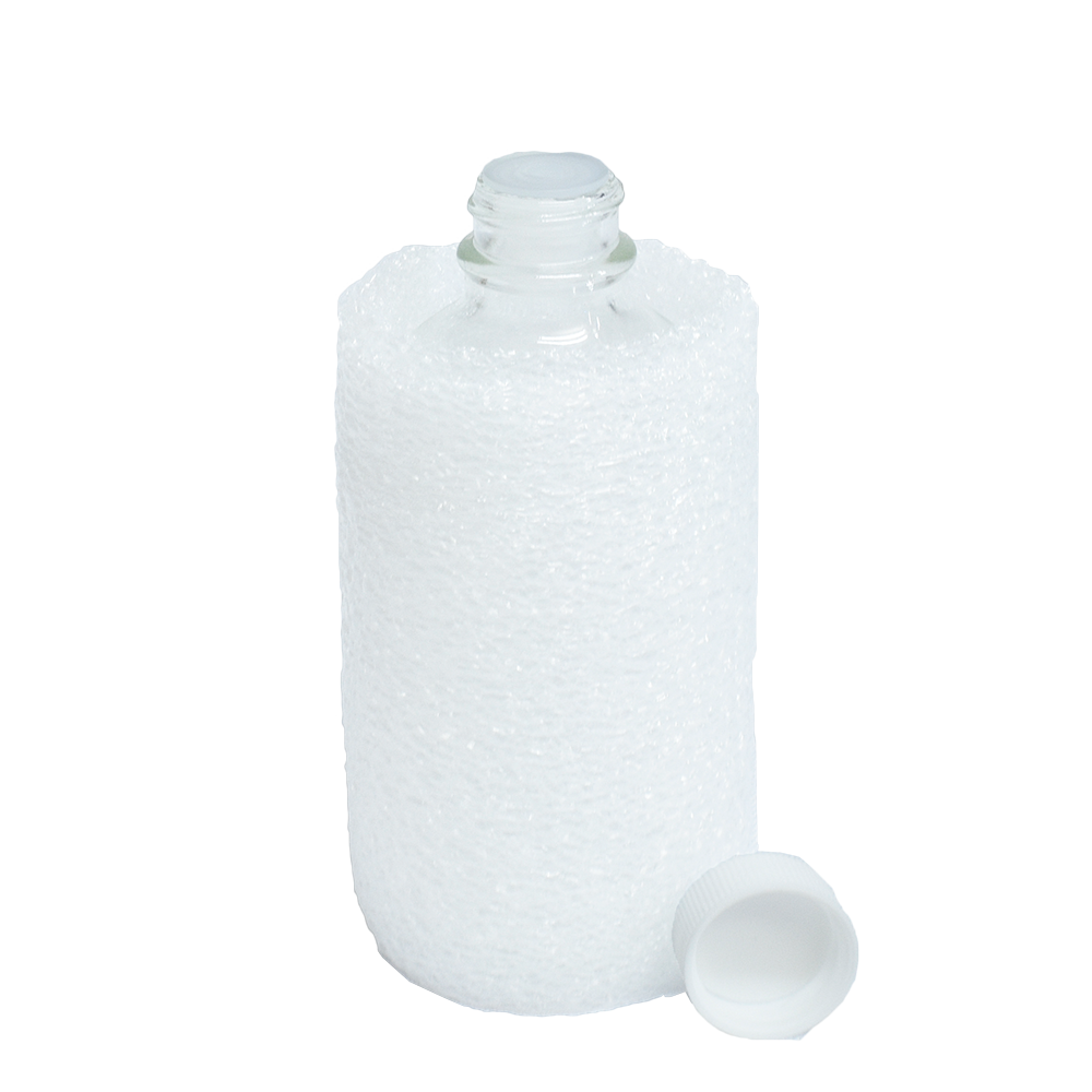 4 oz. Clear Boston Round with Reducer and White Cap (22/400) (V20) (V1)