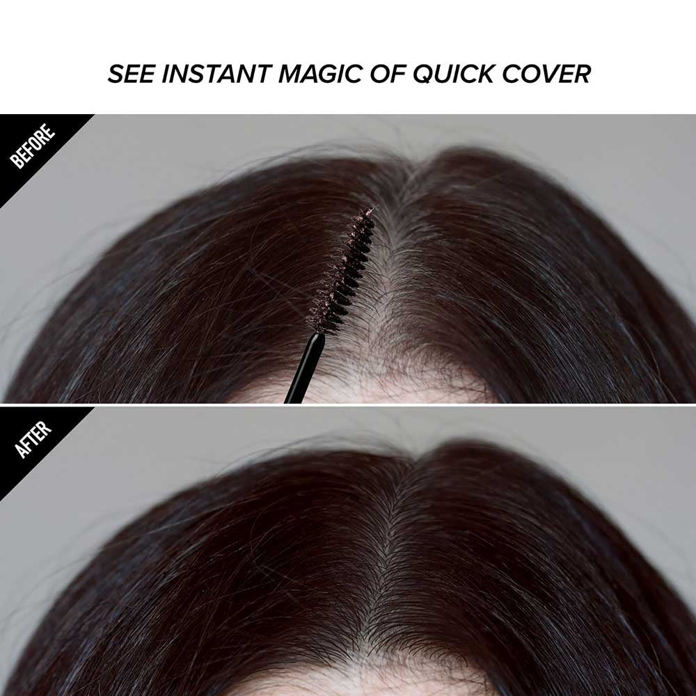 Red by kiss quick cover root touch up. Natural dark brown. BGC05