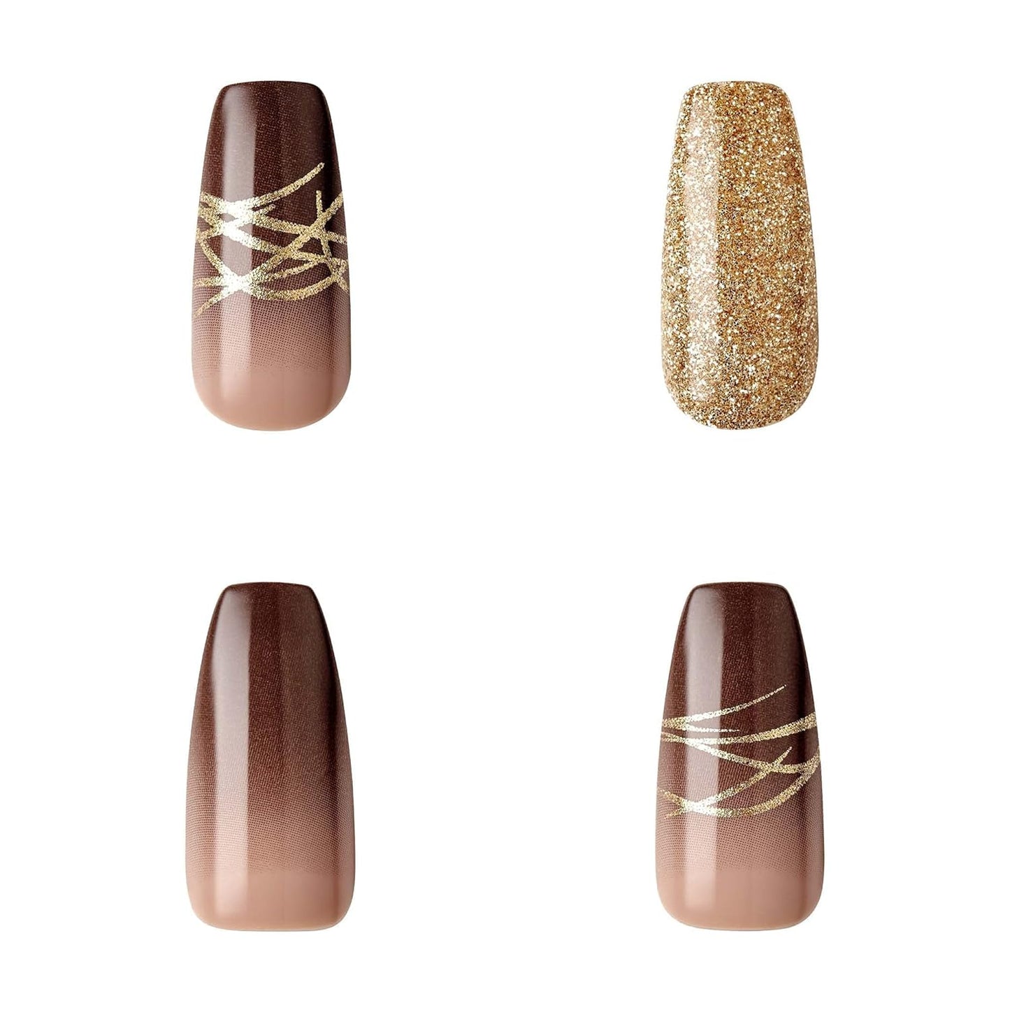 Gold finger Trendy nails. GD18