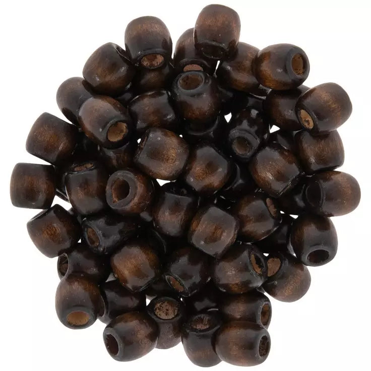 Wooden hair beads. 24 pcs