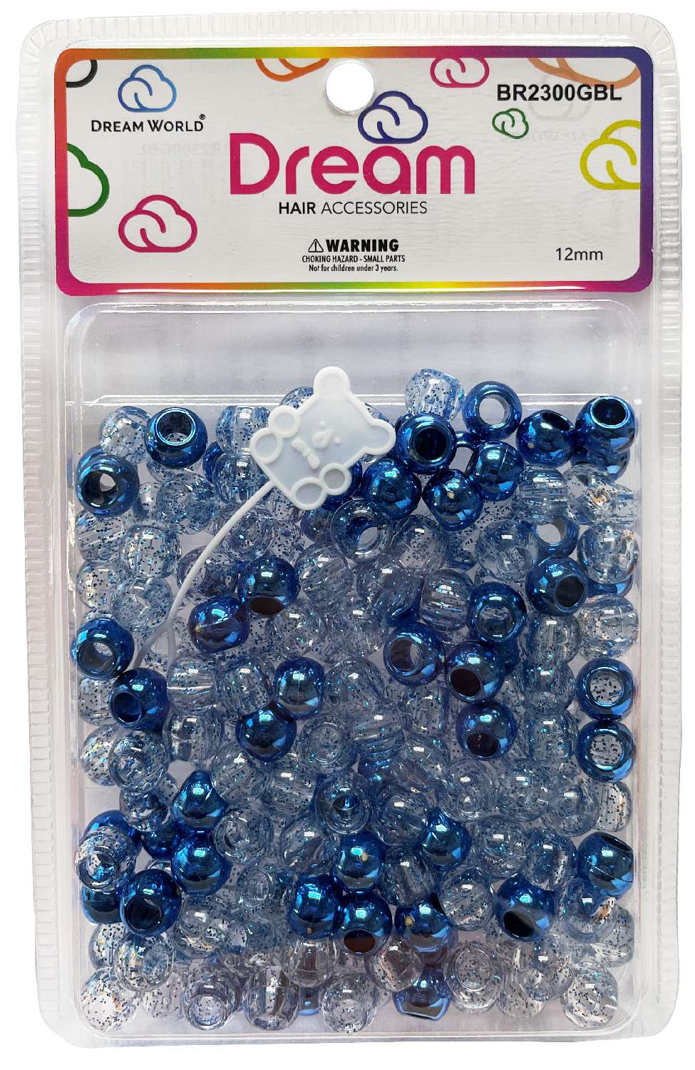 Dream world hair beads 12mm 200 pcs. BR2300GBL