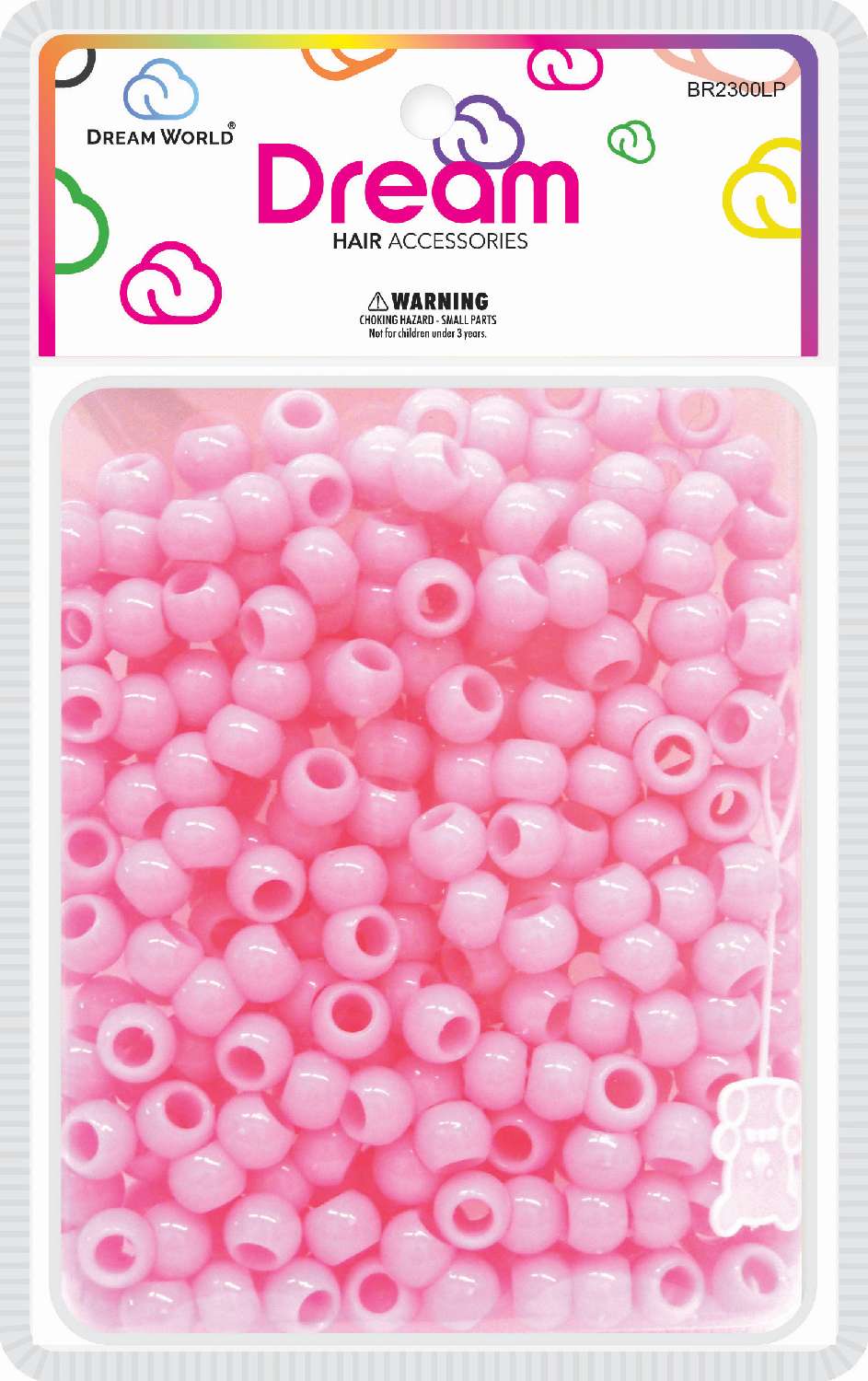 Dream world hair beads 12mm 200pcs. L/pink. Br2300LP