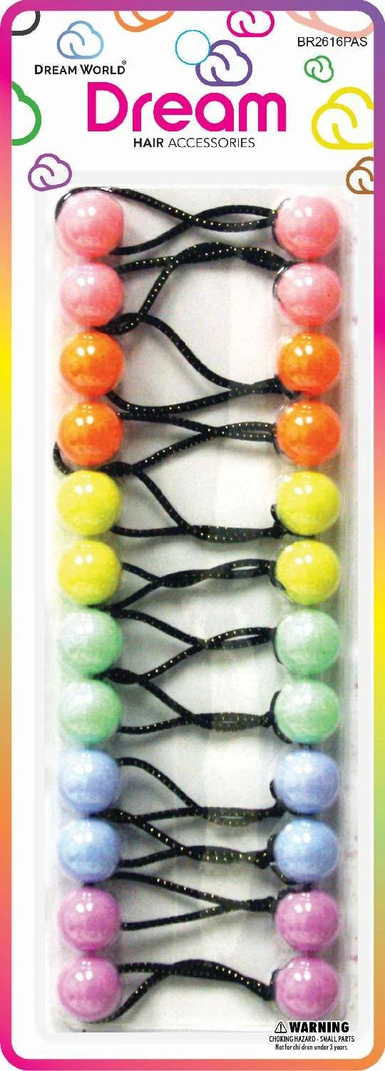 Dream ponytail holders. 16mm. 12 pcs. BR2616PAS