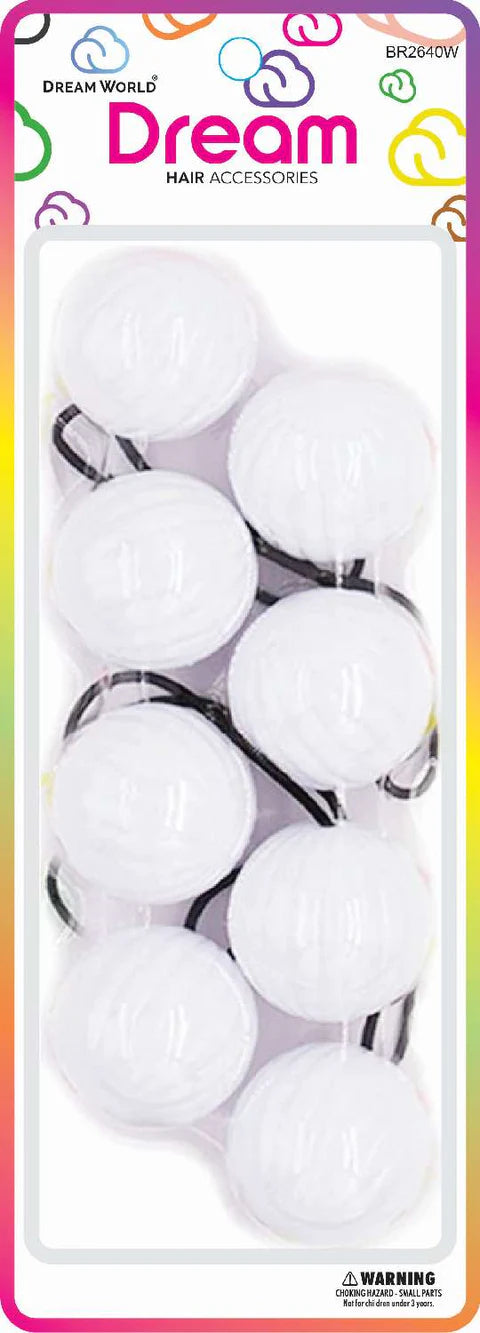 DREAM KIDS PONYTAIL HOLDERS. WHITE. Br2640w