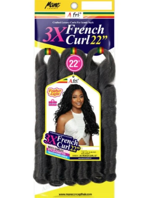 MANE CONCEPT AFRI NAPTURAL 3X FRENCH CURL 22". BRD311