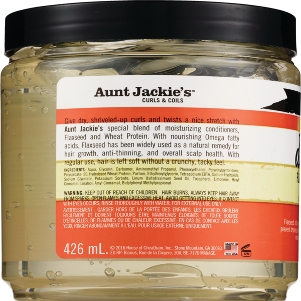 Aunt Jackie's Don’t shrink Flaxseed elongating curling Gel. 15 0z
