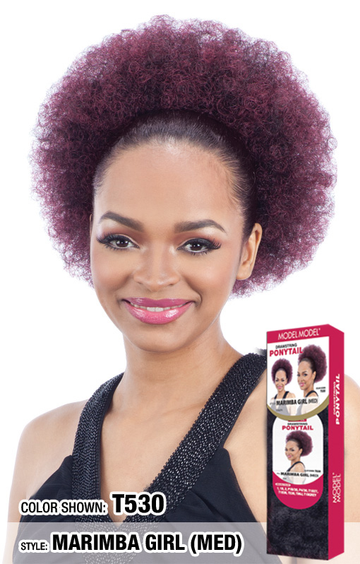 Model Model drawstring ponytail. MARIMBA GIRL (MED)