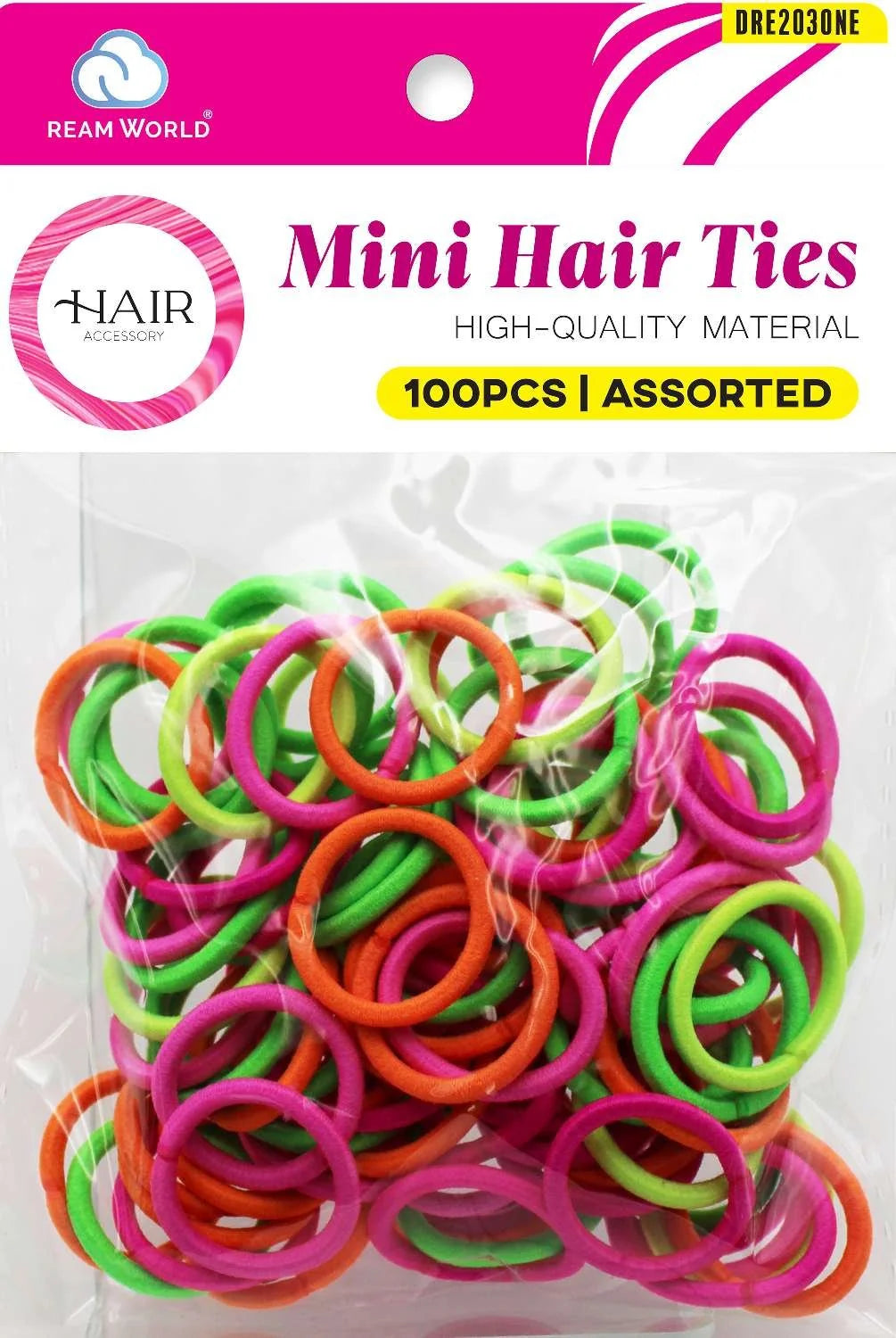 Dream mini hair ties. 100pcs. Assorted. Dre203ONE