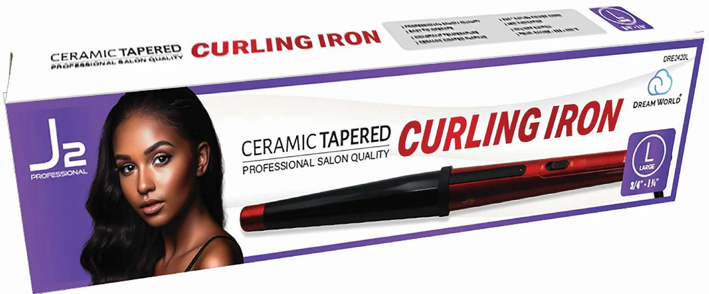 DREAM WORLD J2 CERAMIC TAPERED CURLING IRON . SMALL 3/8"-3/4" DRE2420S