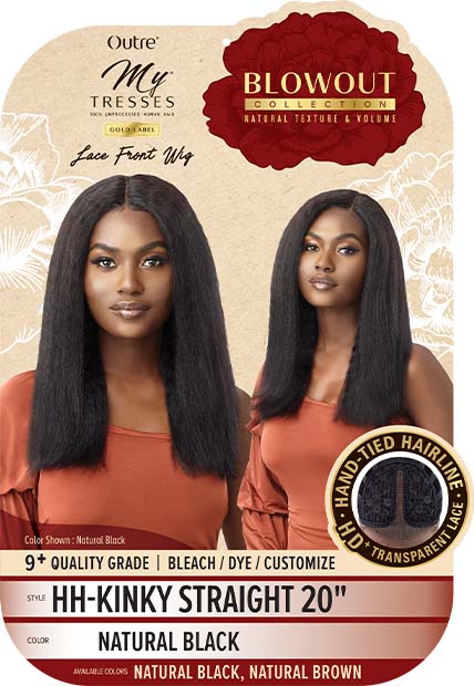 Mytresses gold. Blowout collection wig. HH-KINKY STRAIGHT 20“. Natural brown