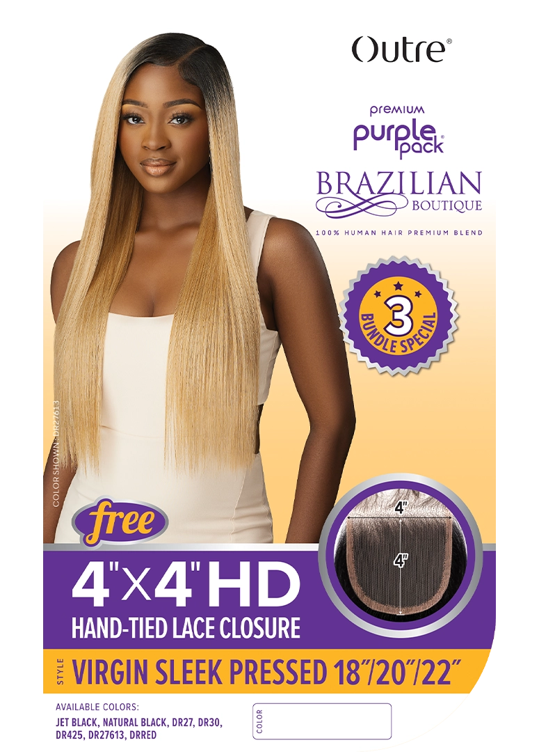 Outre virgin sleek pressed 18"20"22"+ 4" Lace Closure