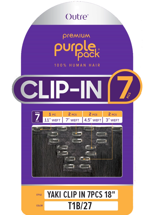 Outre Purple Pack Yaki Clip In 7pcs. 18“