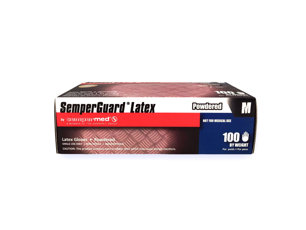 Semper Guard latex powder free gloves. 100/box