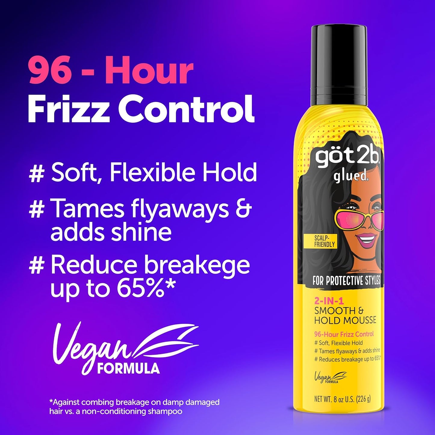 Got 2b Glued Smooth & Hold Mousse. 8oz