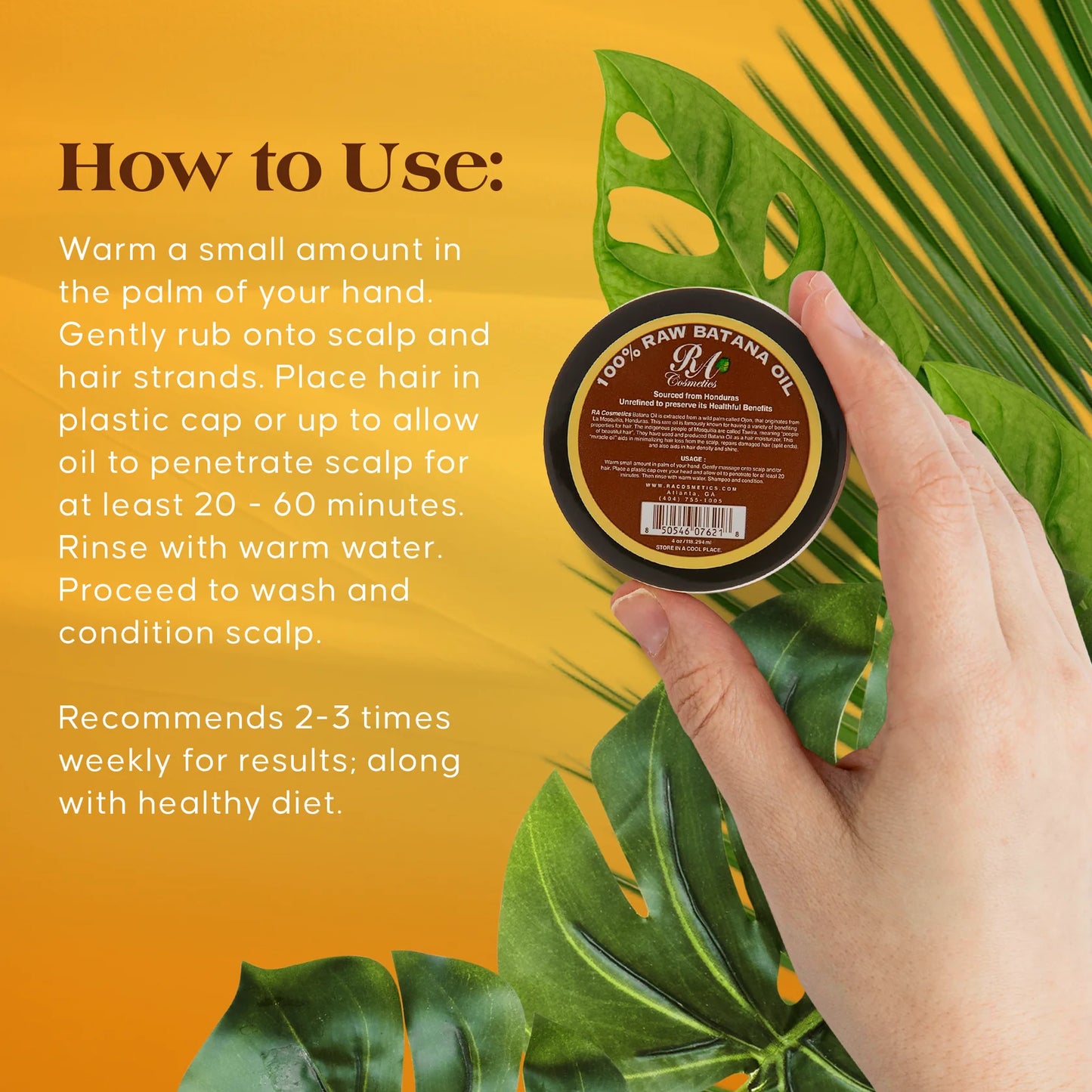 RA cosmetic 100% raw batana oil. 2oz