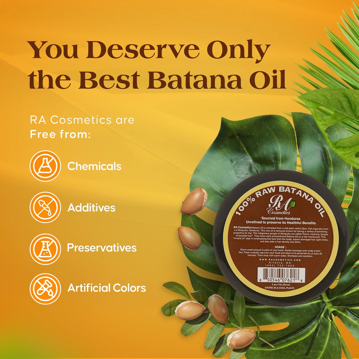 RA cosmetic 100% raw batana oil. 2oz