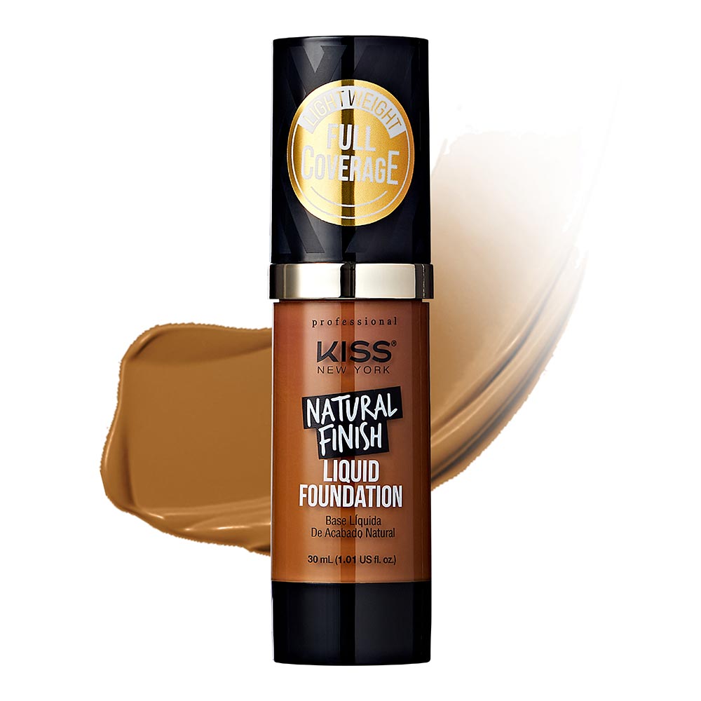 Kiss natural finish liquid foundation. Caramel. KPLF340