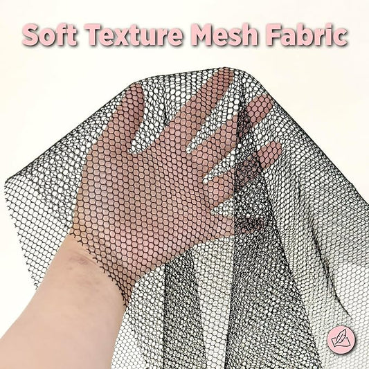 Donna Deluxe Weaving Net 17.5" X 26" Black Weaving Net for Crochet Hairstyles Womens Crochet Cap Womens Weaving Net for Hair Black Wig Cap for Hair, 1PC