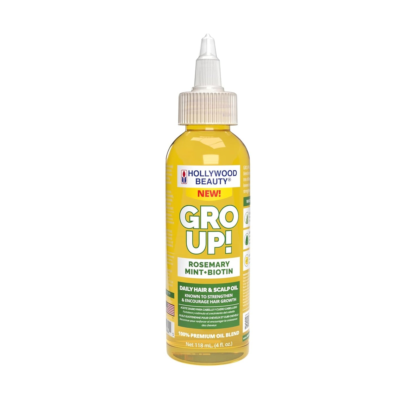 Hollywood beauty GRO UP ROSEMARY MINT & BIOTIN OIL. 4 oz