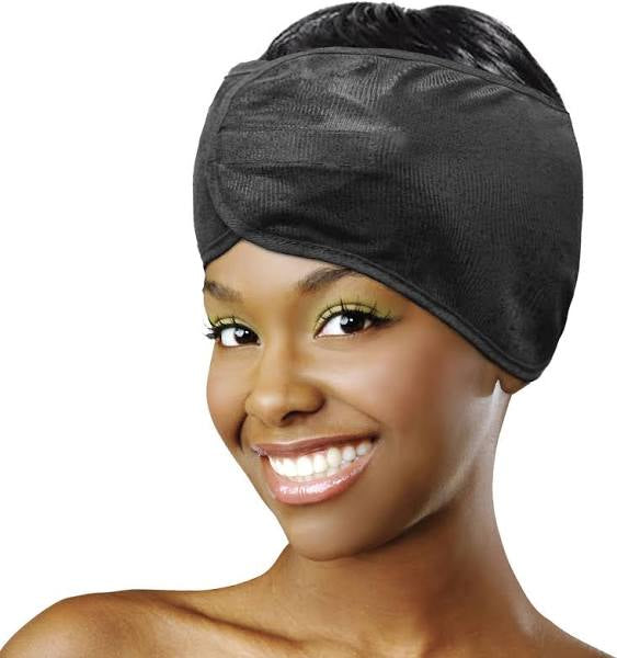 Donna silky satin wrap black. #22211