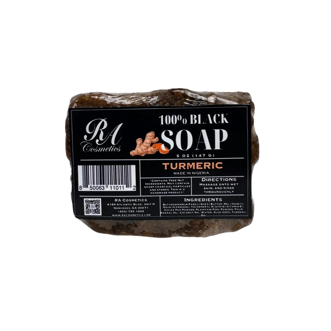 RA cosmetic black soap 100% with turmeric. 5 oz