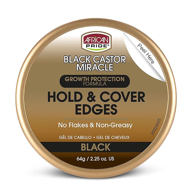 African Pride black castor black edge gel. 2.25oz