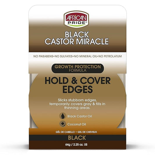 African Pride black castor black edge gel. 2.25oz