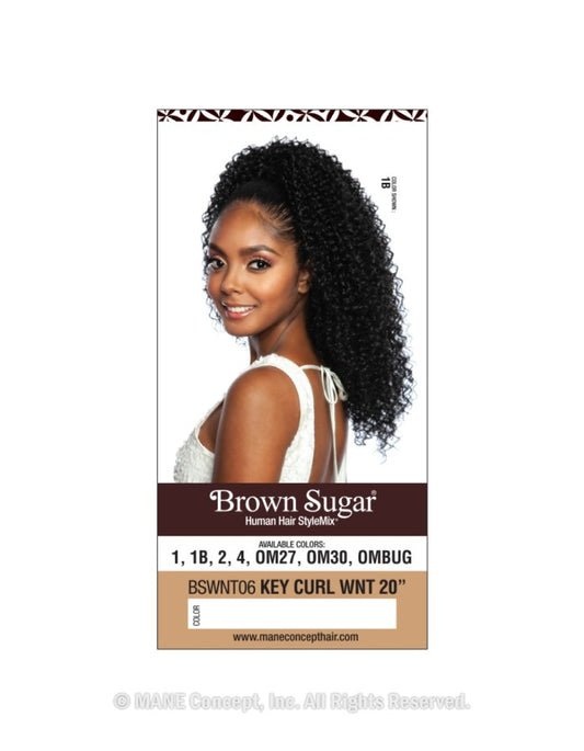 Mane concept BSWNT06-KEY CURL WNT 20" drawstring ponytail