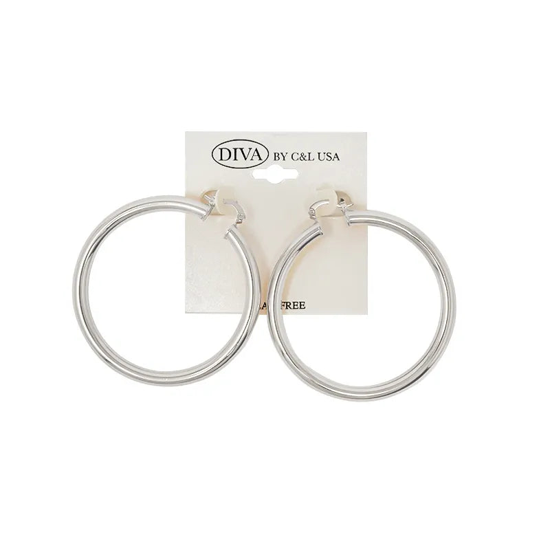 C & L Spanish Brass Hoop SBHS 11 Silver earing