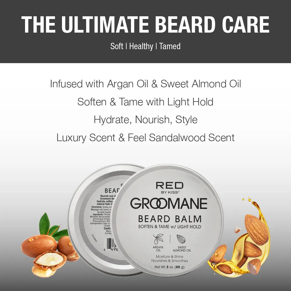 Red by Kiss Groomane beard balm. Sandalwood. GR22
