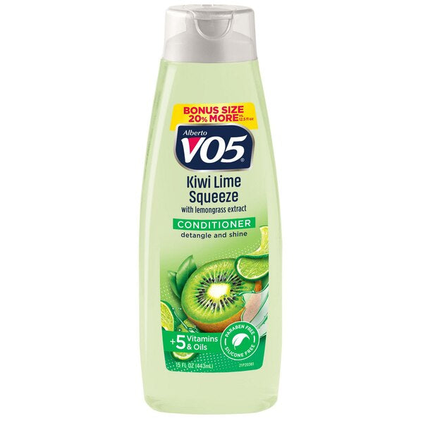 VO5 Kiwi Lime Squeeze conditioner.