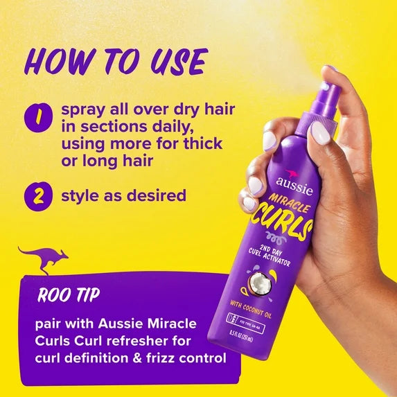 Aussie miracle curls 2ND day curl activator. 8.5oz