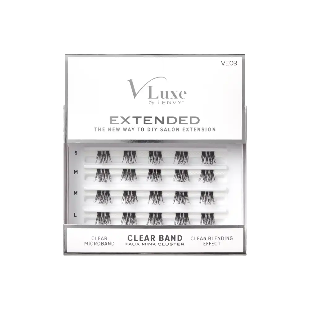 VLUXE BY IENVY
Extended Faux Mink Clear Band Cluster Lashes #VE09