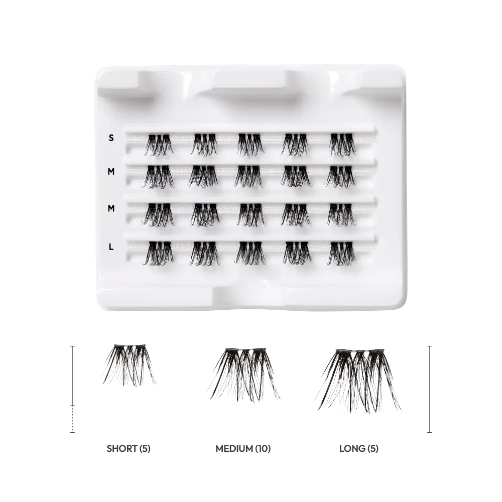 VLUXE BY IENVY
Extended Faux Mink Clear Band Cluster Lashes #VE09